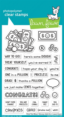 Lawn Fawn Clear Stamp Set - How You Bean? Money Add-On