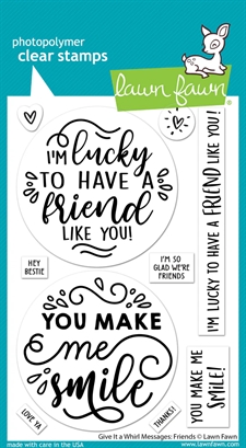 Lawn Fawn Clear Stamp Set - Give it a Wirl Messages: Friends