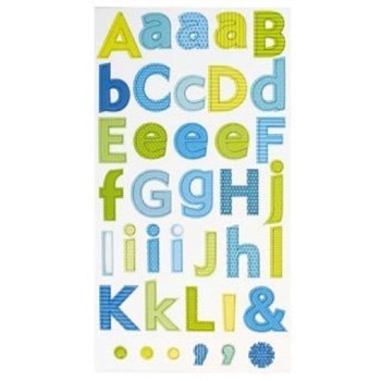 Alfabet Chipboard Stickers - Danmark