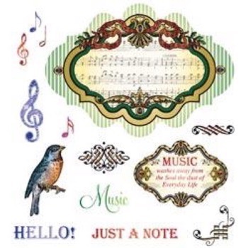 Just Rite Cling Stamps - Music Note