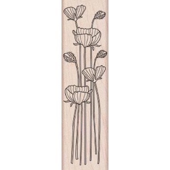 Wood Stamp - Long Stem Flowers