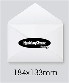 Hvide Kuverter (konvolut) - til 5x7" kort / Spidslukning - 100 stk.