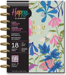 Happy Planner MEDIUM - Midnight Botanical (jul 2024-dec 2025)